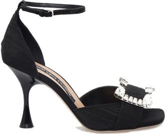 Sergio Rossi High Heel Sandals, female, Black, Size: 9 1/2 US Crystal Sandals with 9 cm Heel