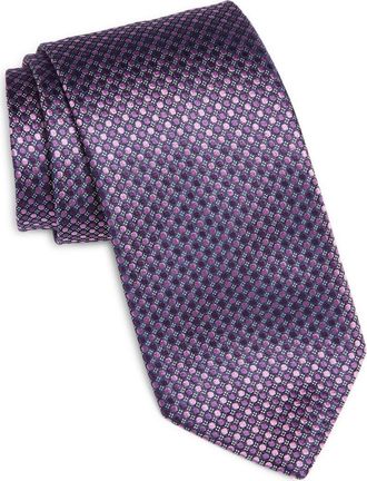 Canali Geometric Silk Tie in Purple at Nordstrom