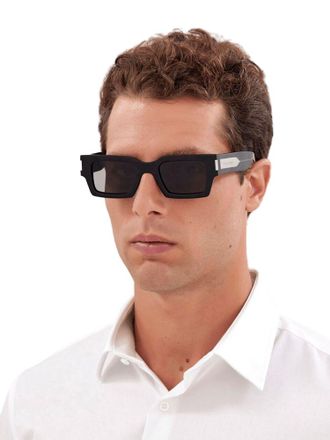 Saint Laurent Unisex Sunglasses Black-Grey Recycled Acetate Eyewear - Black/grey