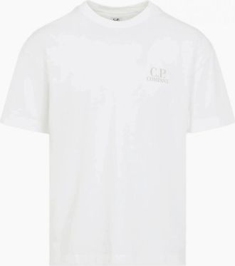 C.P. Company Mens 30/1 Branded T Shirt White - Size: 42