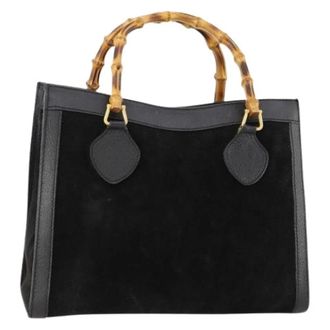 Gucci Pre-owned Vintage Su&egrave;de Handtas - Dames - Vintage Handtas - Zwart - ONE Size - Su&egrave;de - Vintage