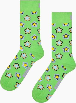 Happy Socks Womens Stars Sock - Green/Green - Size: 9.5/12.5/12/11.5/11/10.5/10/13/9/8/8.5