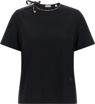 Burberry Black Solid Crew Neck T-Shirt