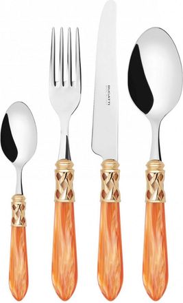 Bugatti Aladdin Ghiera Dorata, Posate Set 24 Pz, Scatola Compact, Casa Bugatti - Colore: Tangerine