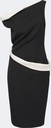 R&oacute;he R&oacute;he Paneled one-shoulder wool-blend midi dress