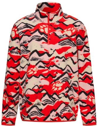 Jack Wolfskin Paw Era 100 Print Halfzip Fleecepullover f&uuml;r Damen | rot