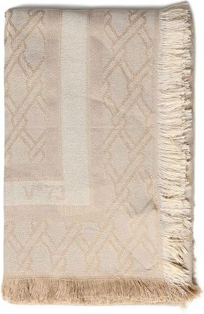 V&deg; 73 jacquard fringed scarf - Neutrals
