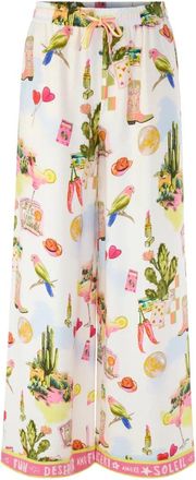 Marc Cain Willmar Wide Fit Broek - Dames - Wijde Broeken - Wit - S - Broeken