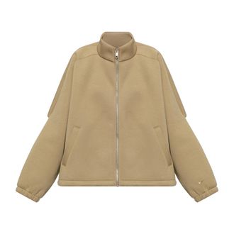 Nike Pregame Fleece Oversized Track Jacket - Dames - Fleece jassen - Beige - XL - Katoen - Fitness