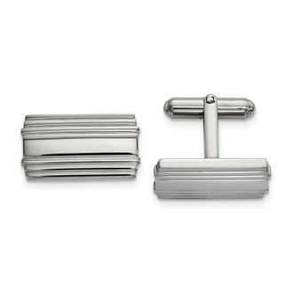 Diamond2Deal Stainless Steel Polished Cufflinks