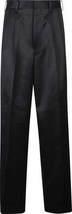 Junya Watanabe Black Belt Loops Wool Straight-Leg Pants