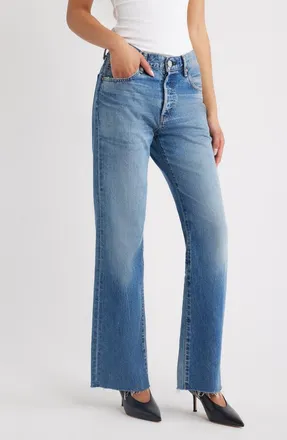 Moussy Vintage Remake Flare Jeans in Blue at Nordstrom, Size 29