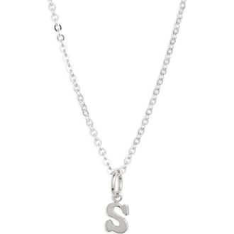 Nashelle Initial Pendant Necklace in Sterling Silver - S at Nordstrom, Size 18