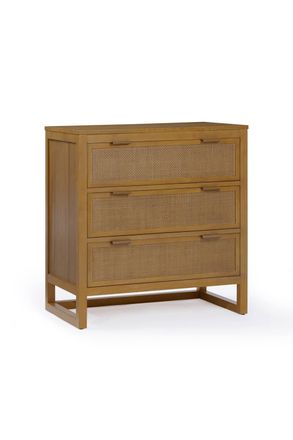 Teamson Home Hatteras Chest of Drawers 3 Drawer Bedroom Dresser in Natural