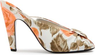 Chlo&eacute; Suzie 110 Floral Peep-toe Mules - Orange - 39 (IT39 / UK6)