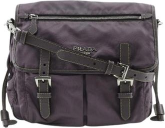 Prada Pre-owned Crossbody Tas - Dames - Vintage Schoudertas - Paars - ONE Size - Nylon - Vintage