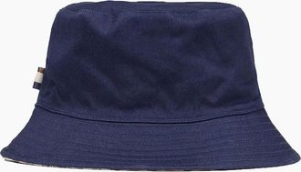 Aquascutum Mens AQUASCUTUM REVERSABLE COTTON BUCKET HAT CHECK - Navy - Size: 1 size
