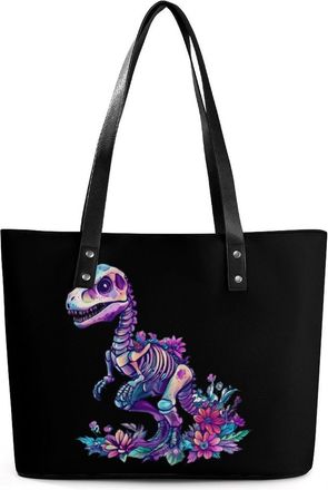 Generic Skeleton Dinosau Bones Tote Bags for Women Cute Shoulder Purses Handbags