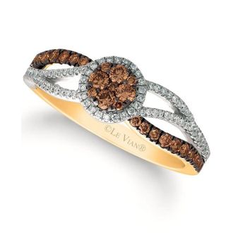 Le Vian Ladies Chocolate Cluster Rings in Two Tone Gold