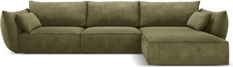BLOOMINGLOFT 4-Sitzer Design Ecksofa Vanda mit Eckteil rechts - Chenille-Bezug