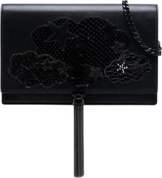 Saint Laurent Pre-owned Clutches, female, Black, Size: ONE SIZE Pre-owned The Kate Wallet on Chain