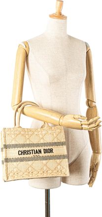 Dior Pre-owned Womens Book Tote Bag - Ivory Textile - One Size