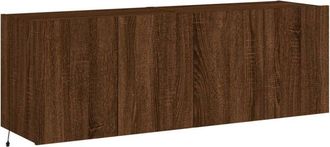 vidaXL Vidaxl - Muebles tv de pared luces led 2 uds marrón roble 60x35x41 cm