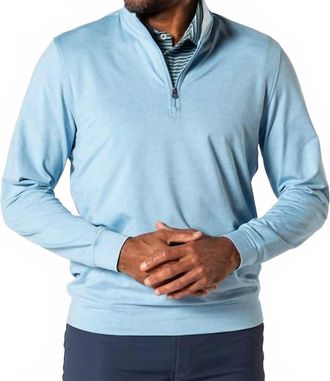 Duck Head Colton Pique 1/4-Zip Sweater In Light Blue