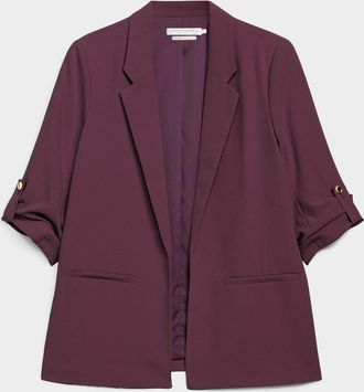 Contemporaine Womens Lightweight crepe open casual jacket