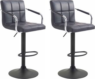 Clp Clp - Set De 2 Taburetes Lucy V2 En Simil Cuero Negro Negro