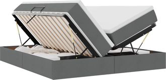 vidaXL Cama Con Almacenamiento Y Colch&oacute;n Gris Oscuro 180 X 200 Cm Vidaxl