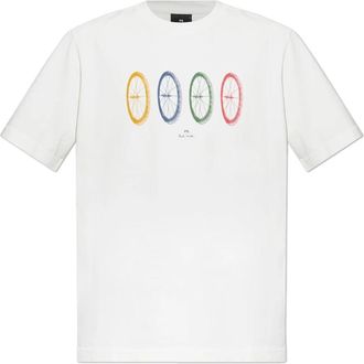 Paul Smith Katoenen T-shirt met Print - Heren - T-shirts - Wit - XL - Katoen - Tops