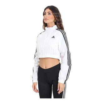 adidas Jassen, Dames, Wit, XS, Nylon, Teamgeist Adicolor Cropped Trainingsjack