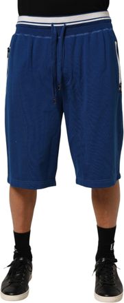 Dolce & Gabbana Blue Cotton Blend Bermuda Sweatpants Mens Shorts