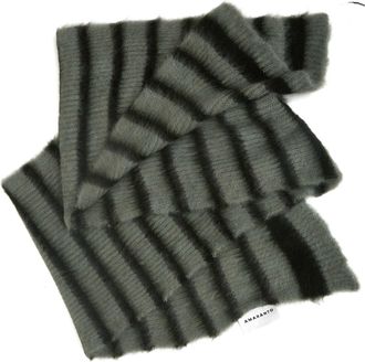Amaranto Oversized Striped Alpaca-Wool Scarf