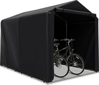 Costway Funda Para Bicicleta Exterior, Refugio De Garaje Port&aacute;til Para Bicicletas, Motocicletas, Herramientas, Cobertizo Para Almacenamiento Con Puerta Enroll