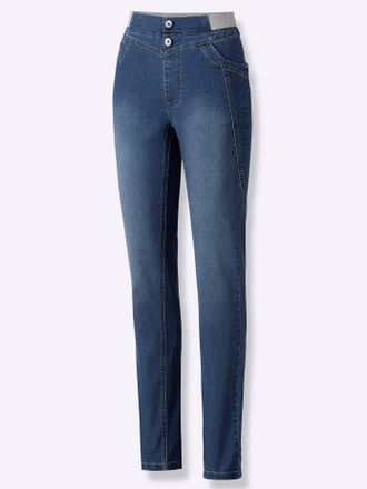Casual Looks Bequeme Jeans CASUAL LOOKS, Damen, Gr. 36, Normalgr&ouml;ssen, blau (blau, stone, washed), 81% Baumwolle, 17% Polyester, 2% Elasthan, unifarben, lang, Jean