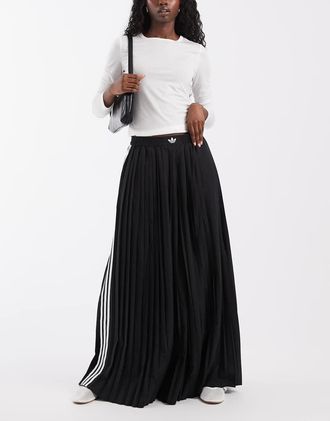 adidas Originals pantaloni della tuta ampi a pieghe neri-Nero