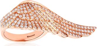 Garrard 18k Rose Gold Diamond Wings Reflection Ring, Size 54