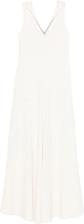 Brunello Cucinelli V-neck Sleeveless Maxi Dress