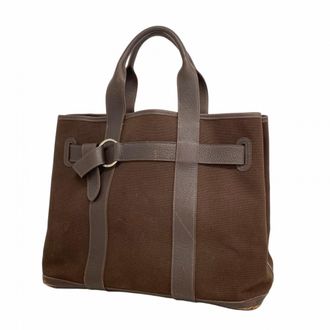 Herm&egrave;s Brown Canvas Tote Bag (Pre-Owned)