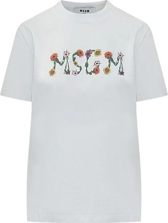 Msgm T-Shirt - Dames - T-shirts - Wit - M - Katoen - Tops