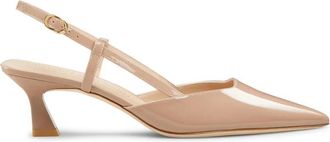 Stuart Weitzman Vinnie 50 Slingback - Dames - Pumps - Beige - 37 1/2 EU - Schoenen