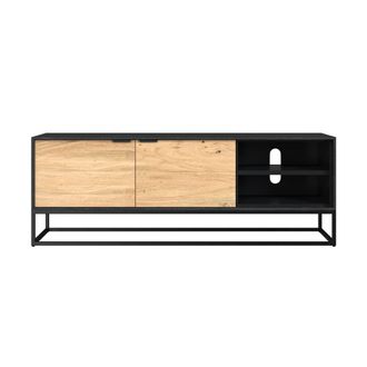 Rendez-Vous D&eacute;co Mueble de TV 2 puertas y 2 nichos en madera de acacia, patas de metal