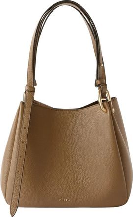 Furla Nuvola Schoudertas - Dames - Schoudertassen - Beige - ONE Size - Leer - Tassen