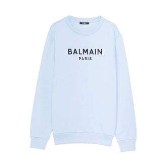 Balmain Paris Printed Sweatshirt - male - Balmain - Kids Sweatshirts - Blue - 10 Y - Kids