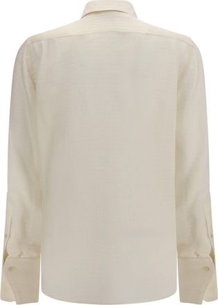 Fendi Womens Jacquard Silk Shirt Avorio