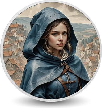 OEM Cr&oacute;nicas De Los Guardianes Encapuchados: El Vagabundo Cer&uacute;leo, Moneda De Plata De 1 Oz