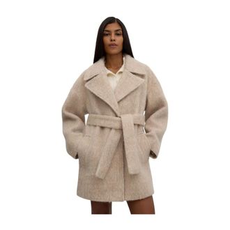 Estro & Luminara Dames, Mantels, Beige, Maat: M Wol