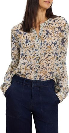 Nic+Zoe Bloomsbury Chiffon Button-Up Shirt in Neutral Multi at Nordstrom, Size Xx-Large